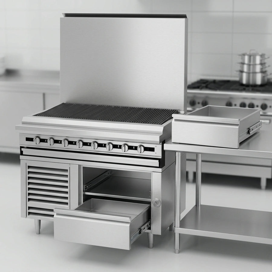 The easily removable drawers of this refrigerated equipment stand ensure effortless cleaning and efficient product management.