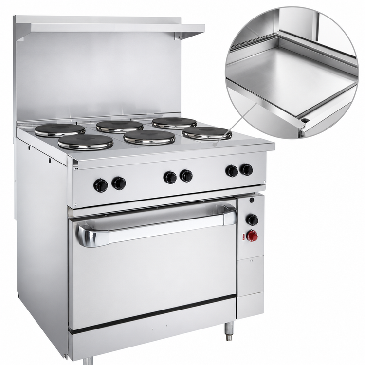 Product image #5 for Vulcan 36-Inch Electric Restaurant Range with Griddle Top and Standard Oversized Oven