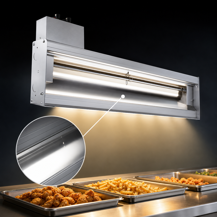 Product image #4 for Vollrath Cayenne 66 Inch Hard-Wired High-Wattage Strip Heat Lamp