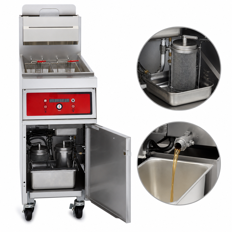 Product image #5 for Vulcan PowerFry3 21-Inch Freestanding Gas Fryer with KleenScreen PLUS Filtration, 85-90 lb Capacity