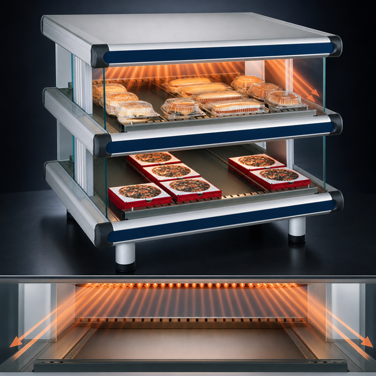 Product image #4 for Hatco Glo-Ray Designer Slant Dual-Shelf Countertop Hot Food Display Warmer, 48-Inch, 3380W