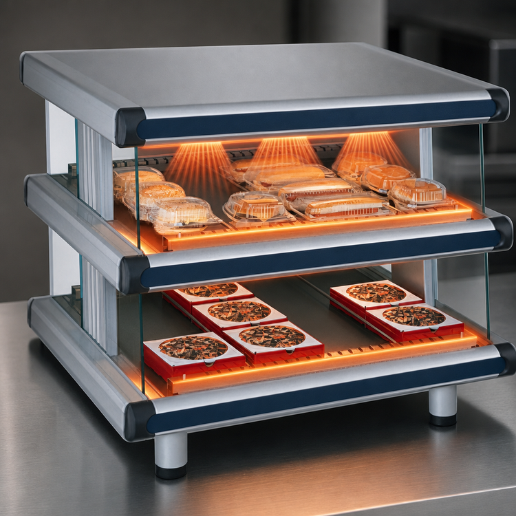 Product image #4 for Hatco Glo-Ray Designer Slant Dual Shelf Countertop Merchandising Display Warmer, 36.25 Inches Wide, 2040 Watts