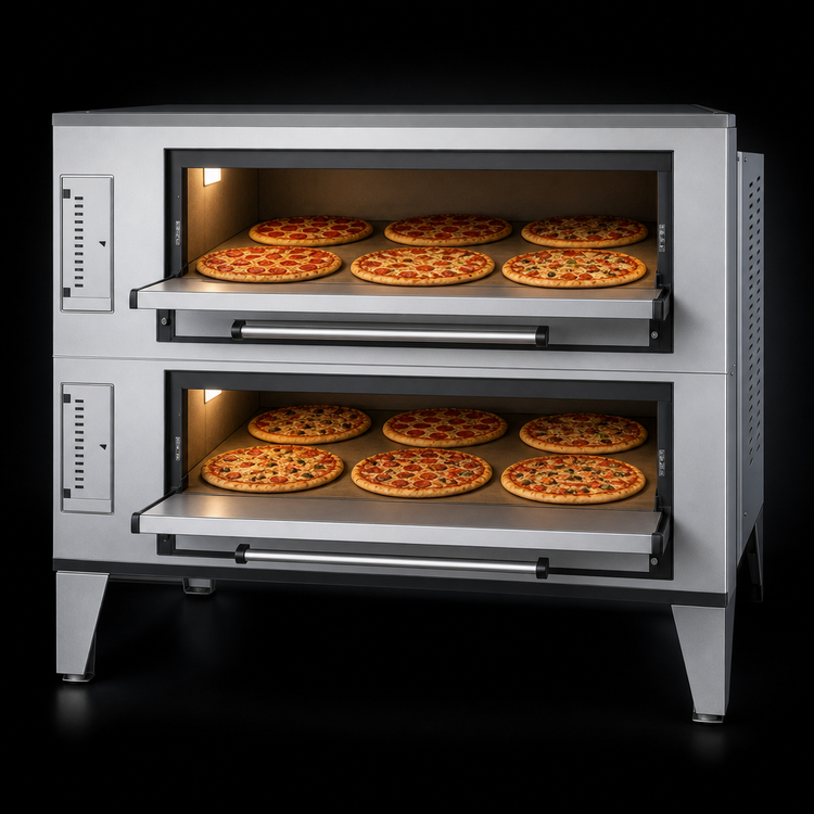 Product image #4 for Marsal SD-1060/SD-660 Stacked Gas Deck Pizza Oven, 2 Decks, 36 x 60 Inch Chambers