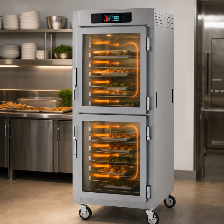 Product image #4 for Metro C5 8 Series Full-Height Pass-Thru Controlled Temperature Holding Cabinet with Lip-Load Slides, 17-Pan Capacity, Touch Screen, and Dutch Doors
