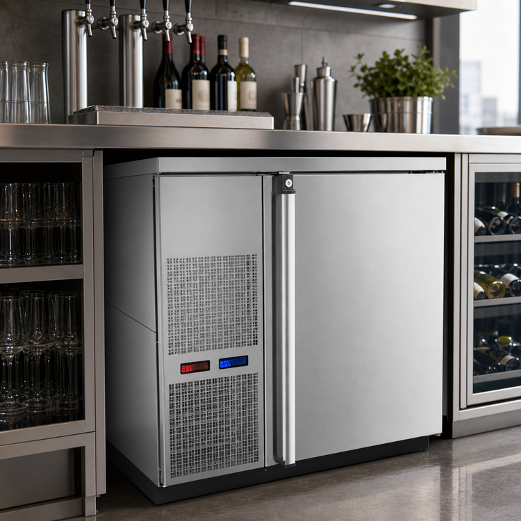 Product image #4 for Pro-Line E-Series Dual Temperature One-Section Wine Cooler Dispenser, 36-3/4 Inch Wide, Self-Contained, Stainless Steel, 4-Keg Capacity