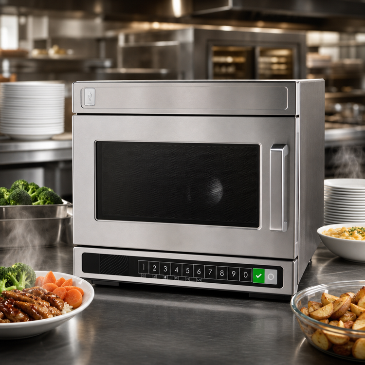 Product image #4 for Amana Commercial HDC12YA2 Heavy Volume Countertop Microwave Oven, 1200W, 0.6 Cu. Ft., Bottom Controls