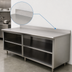 Thumbnail image #4 for Advance Tabco Special Value Economy 84-Inch x 24-Inch 16-Gauge 304 Stainless Steel Open Base Work Table with 5-Inch Backsplash and Mid Shelf