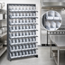 Thumbnail image #4 for Quantum Sloped Single-Sided Steel Pick Rack with 8 Shelves and 64 Clear Bins