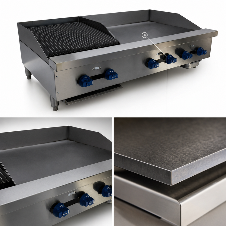 Product image #4 for Comstock-Castle 48-Inch Countertop Gas Char-Broiler and Griddle Combination