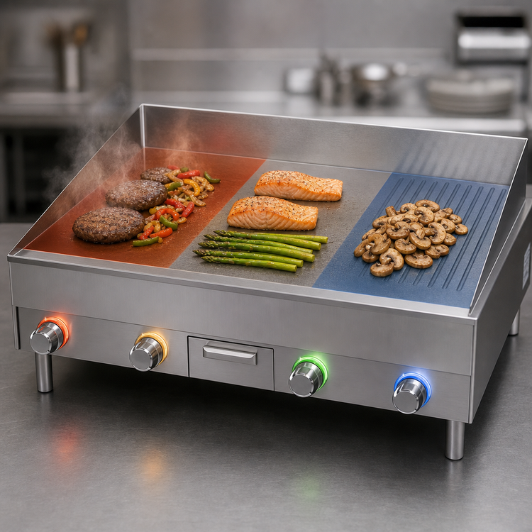 Product image #4 for Commercial Countertop Electric Griddle with Smooth Polished Steel Plate