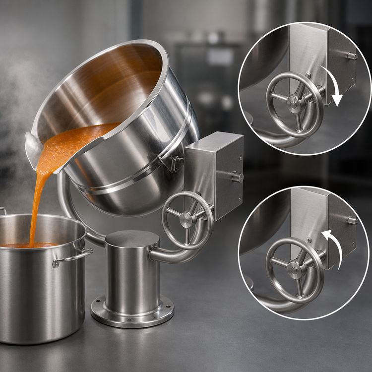 Product image #4 for Groen D-20 20-Gallon Direct Steam Manual Tilt Kettle with Pedestal Base