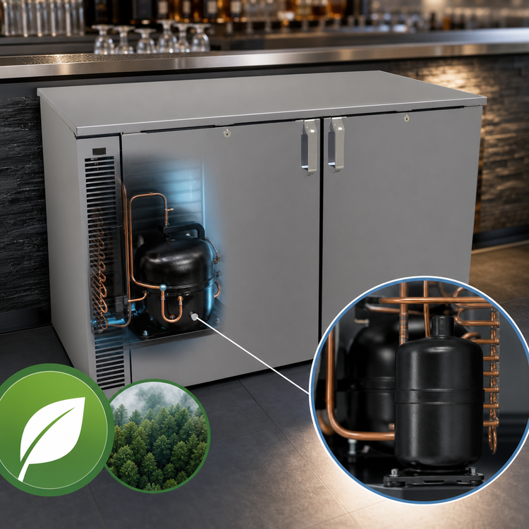 Product image #4 for Glastender C1SL48 One-Zone Side-Serviced Low-Profile Self-Contained Back Bar Cooler, 48 Inch, Two-Section