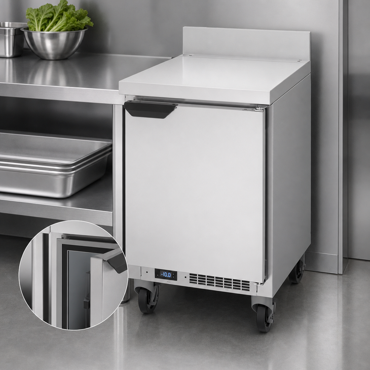 Product image #5 for Beverage-Air 20-Inch Wide One-Section Worktop Freezer with Solid Door and 4-Inch Backsplash
