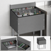 Thumbnail image #4 for CHOICE 42-Inch x 19-Inch Stainless Steel Underbar Ice Bin with Built-In 10-Circuit Cold Plate