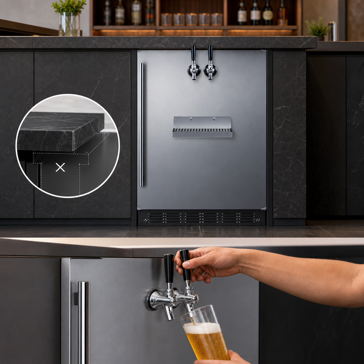 Product image #5 for Summit Appliance 24-Inch ADA-Compliant Front Tap Built-In Beer Kegerator, Dual Tap, Stainless Steel