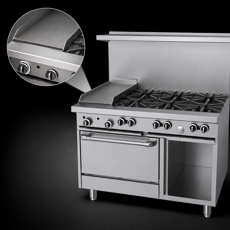 Product image #4 for Garland US Range U-Series 48-Inch Gas Restaurant Range with 6 Open Burners, 12-Inch Griddle, and Standard Oven