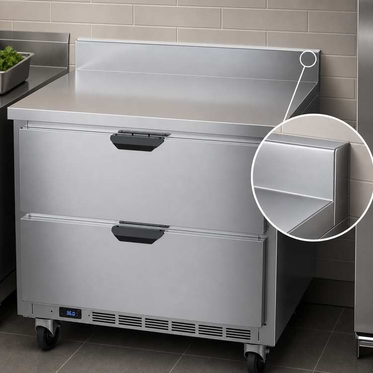 Product image #4 for Beverage-Air 36-Inch Worktop Drawer Refrigerator, 2 Drawers, 8.5 Cu. Ft., Rear-Mounted Self-Contained Refrigeration