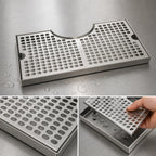 Thumbnail image #4 for Micro Matic USA DP-920 Surface-Mount Stainless Steel Drip Tray Trough with 5-Inch Draft Tower Cutout, 12 x 7 Inches