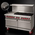 Thumbnail image #4 for American Range 60-Inch Gas Restaurant Range with 24-Inch Left Griddle, 6 Open Burners, and 2 Standard Ovens