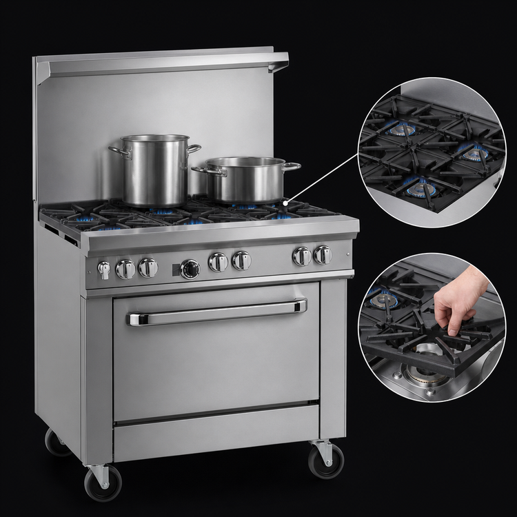 Product image #4 for Southbend Ultimate 36-Inch Commercial Gas Range with 6 Open Burners, Standard Oven, and Backriser Shelf