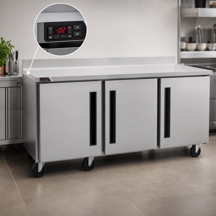 Product image #4 for Centerline 72-Inch 3-Section Compact Undercounter Worktop Freezer with Solid Doors