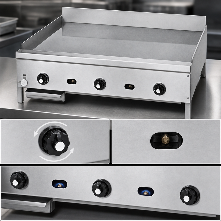 Product image #4 for Supreme JGM-2472 72-Inch Gas Countertop Griddle with Manual Controls