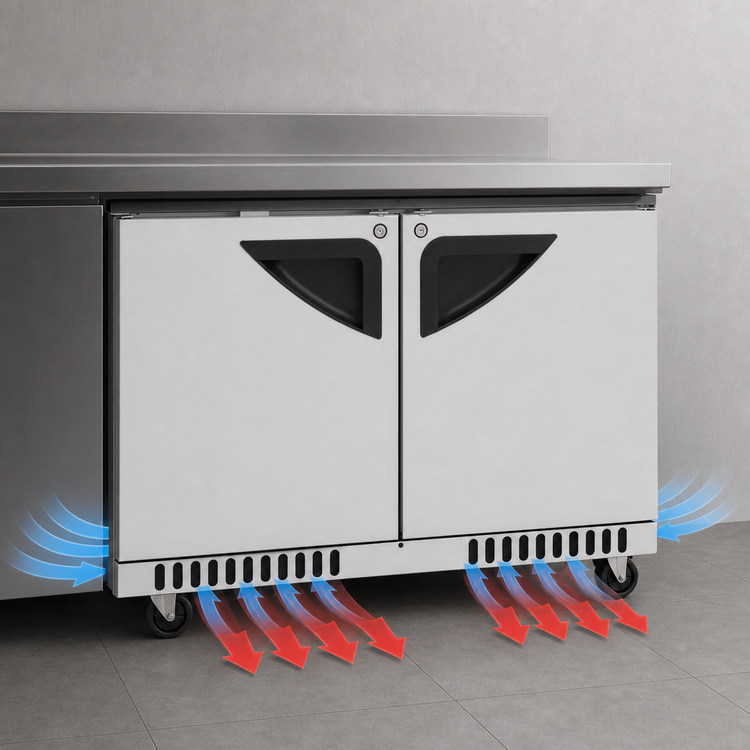 Product image #4 for Turbo Air Super Deluxe 48-Inch Two-Section Undercounter Freezer, 14.8 Cu. Ft., Front Breathing Airflow