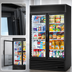 Thumbnail image #4 for True Two-Section Glass Door Merchandiser Refrigerator with Hinged Low-E Glass Doors and 8 Shelves
