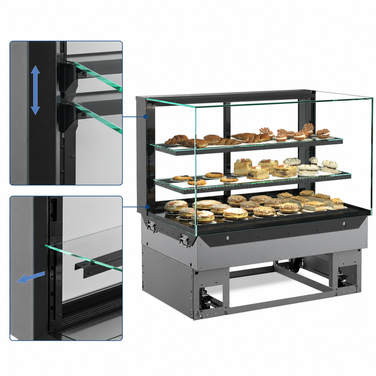 Product image #4 for Reveal® 47-3/4 Inch Non-Refrigerated Slide-In Full-Service Counter Display Case