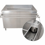 Thumbnail image #4 for BK Resources US-3072C-S Stainless Steel Cashier-Serve Counter with Sliding Doors and Door-Side Urn Trough, 72W x 30D