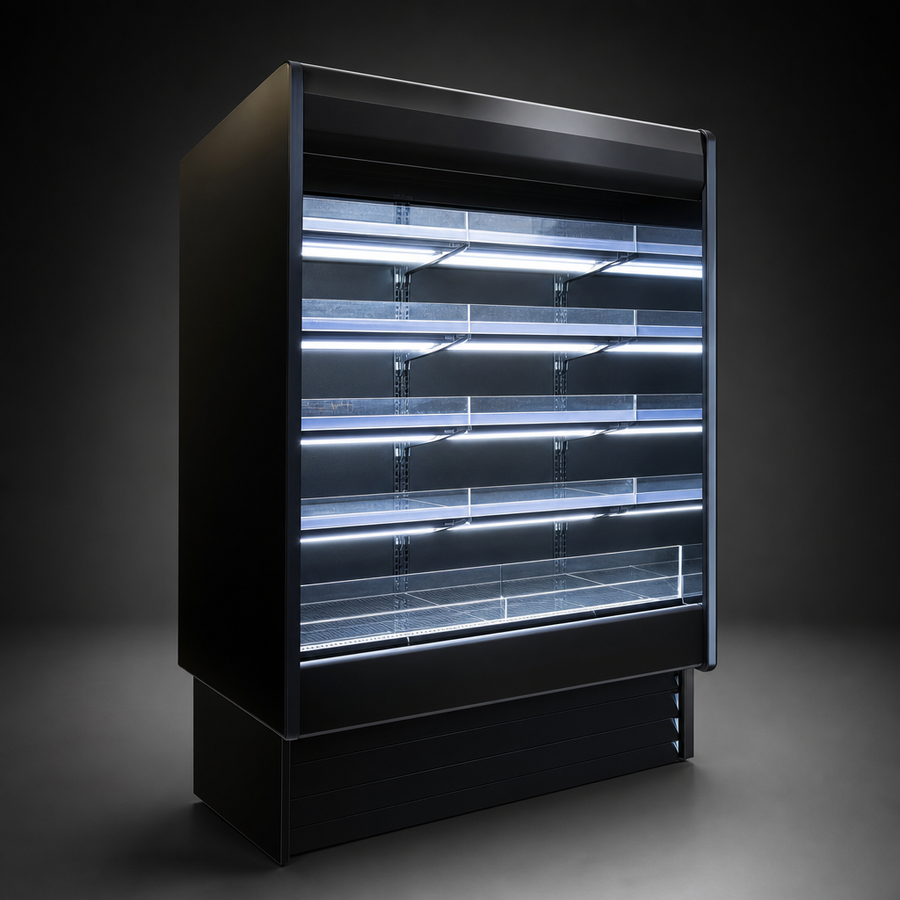 Four Lighted Shelf Rows