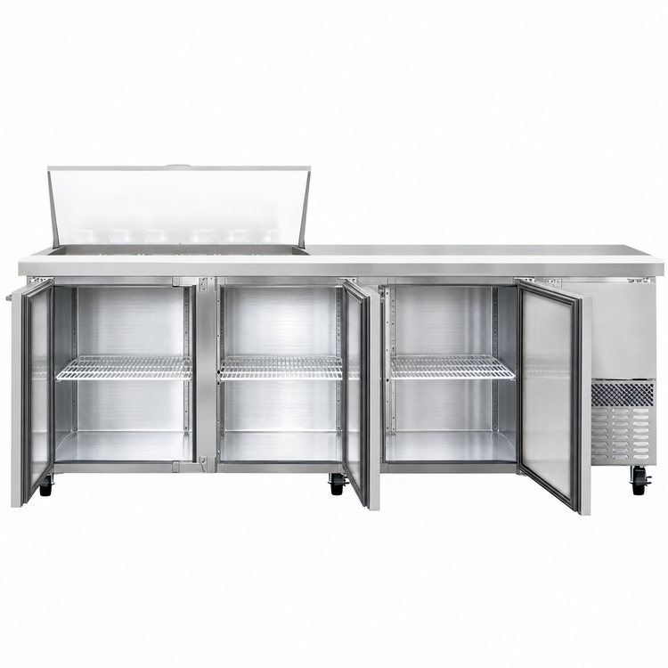 Product image #4 for Continental Refrigerator RA93N18M 93" Three-Door Refrigerated Base Sandwich Prep Table