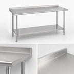 Thumbnail image #4 for Duke Manufacturing 314S-30108-2R 108-Inch Stainless Steel Work Table with 1-1/8-Inch Straight Riser and Undershelf