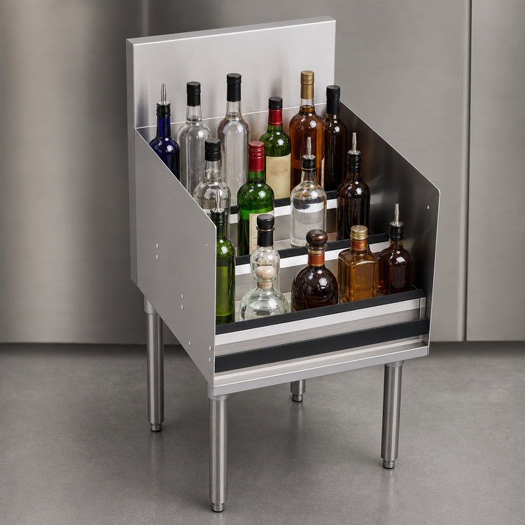 Product image #4 for Krowne Royal Series Freestanding Underbar Liquor Bottle Display Unit, 18-Inch W x 19-Inch D, 15-Bottle Capacity