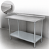 Thumbnail image #4 for Advance Tabco 84-Inch x 24-Inch Stainless Steel Work Table with 1-1/2-Inch Rear Upturn and Galvanized Undershelf