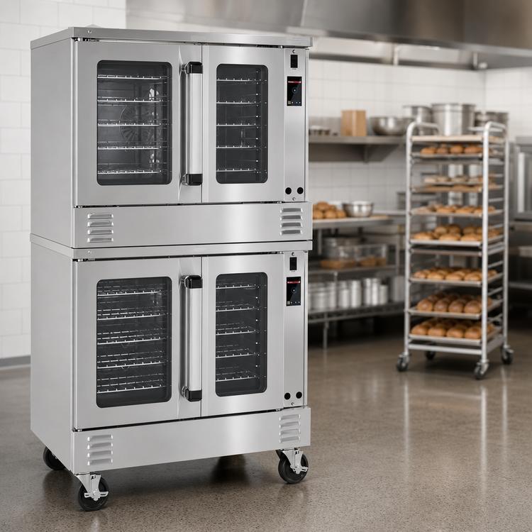 Product image #4 for Southbend Platinum Double-Deck Bakery-Depth Electric Convection Oven with Touchscreen Controls, Dependent Glass Doors, and Ventless Design