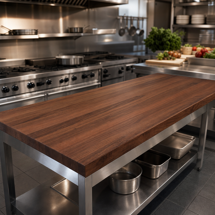 Product image #4 for John Boos Boos Block American Black Walnut Edge Grain Kitchen Countertop, 84 x 38 x 2-1/4 Inches, Flat No-Backsplash