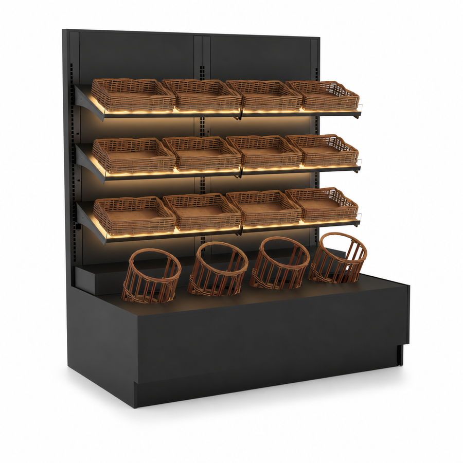 Three Lighted Solid Shelves