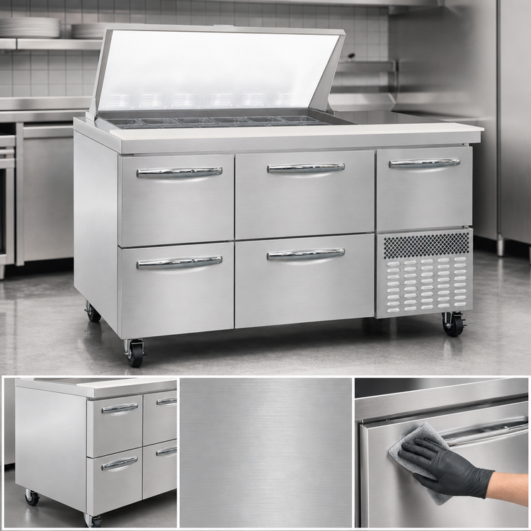 Product image #4 for Continental Refrigerator RA60N18M-D 60" Refrigerated Sandwich Prep Table with 18 Pan Capacity