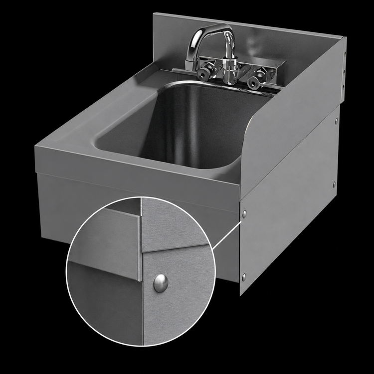Product image #4 for Advance Tabco Riveted Right Side Splash for 21-Inch Deep Underbar Units
