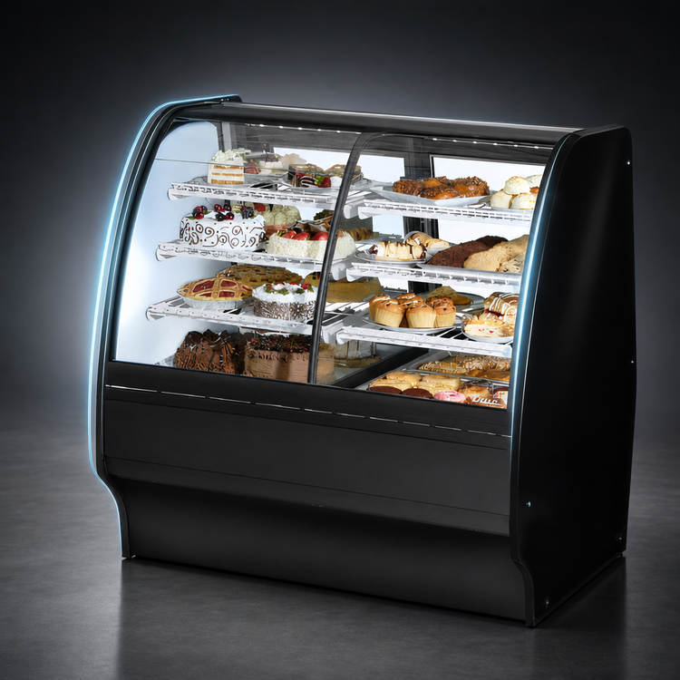 Product image #4 for True TGM-DZ-48-SC/SC-B-W 48-1/4 Inch Dual Zone Curved Glass Full Service Merchandiser