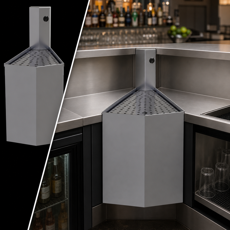 Product image #4 for Glastender Stainless Steel Outside Wedge Corner Drainboard, 30° Angle, 19-Inch Deep
