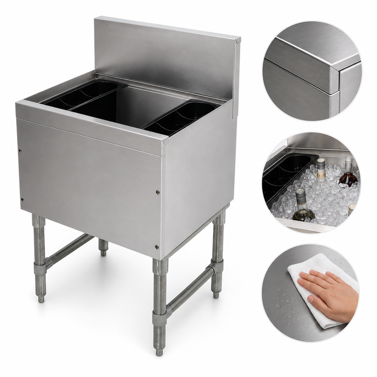 Product image #4 for Prestige Supreme 36-Inch Wide Stainless Steel Bar Ice Chest with 10-Circuit Cold Plate