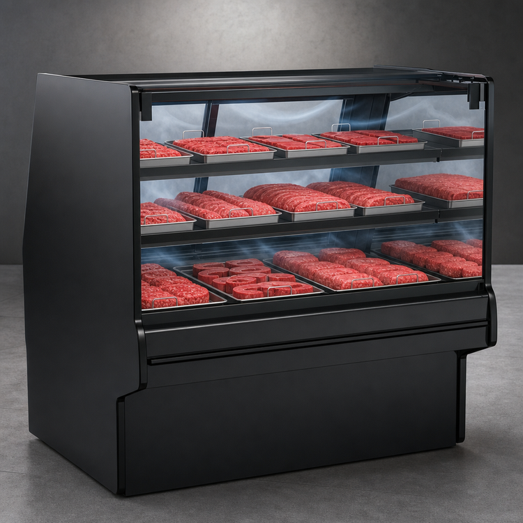 Product image #6 for Structural Concepts Fusion Remote Refrigerated Deli Service Case, 99-3/4 Inch Wide, Vertical UV-Bonded Lift-Up Front Glass