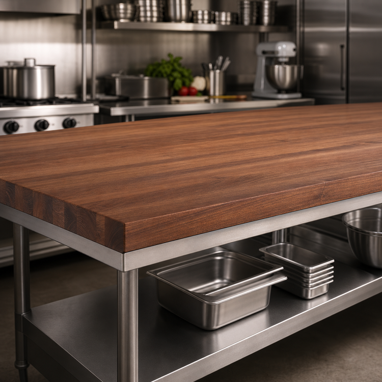 Product image #4 for John Boos Boos Block 108-Inch x 48-Inch American Black Walnut Edge Grain Countertop, 2-1/4-Inch Thick