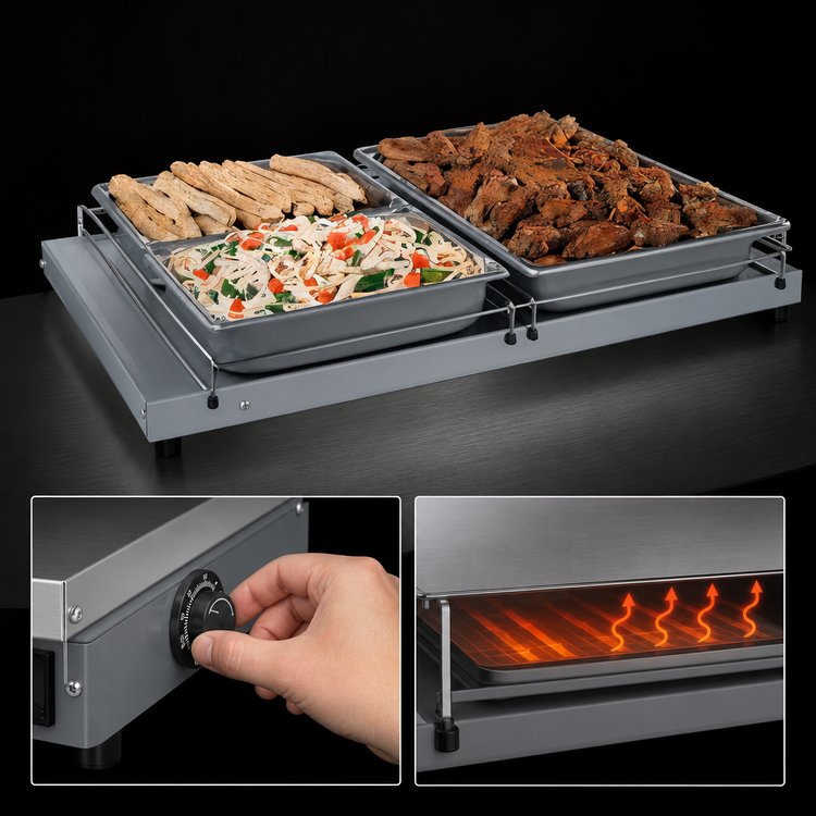 Product image #4 for Hatco Glo-Ray 60-Inch Freestanding Heated Shelf, 15-3/4-Inch Deep, Stainless Steel Top