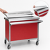 Thumbnail image #4 for Eagle Director's Choice DCS5-BSU 78-Inch Mobile Stainless Steel Beverage Counter with Drain Trough and Holly Berry Red Front Panel