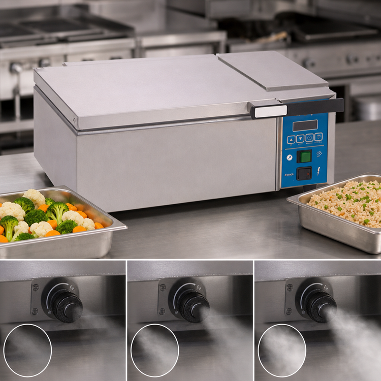 Product image #4 for Antunes Deluxe 2/3 Size Countertop Steam Food Cooker with Self-Contained Water Tank