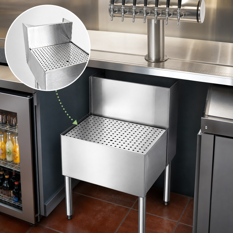 Product image #4 for CHOICE 36-Inch Underbar Beer Drainer with Lift-Out Perforated Insert