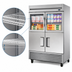 Thumbnail image #4 for True Two-Section Self-Contained Reach-In Refrigerator with 2 Glass and 2 Stainless Steel Half Doors